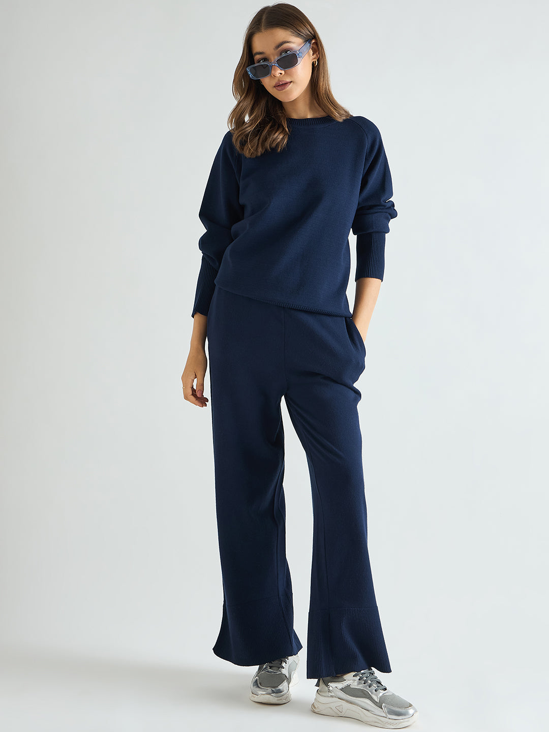 Navy Raglan Sleeve Sweater Co-Ord