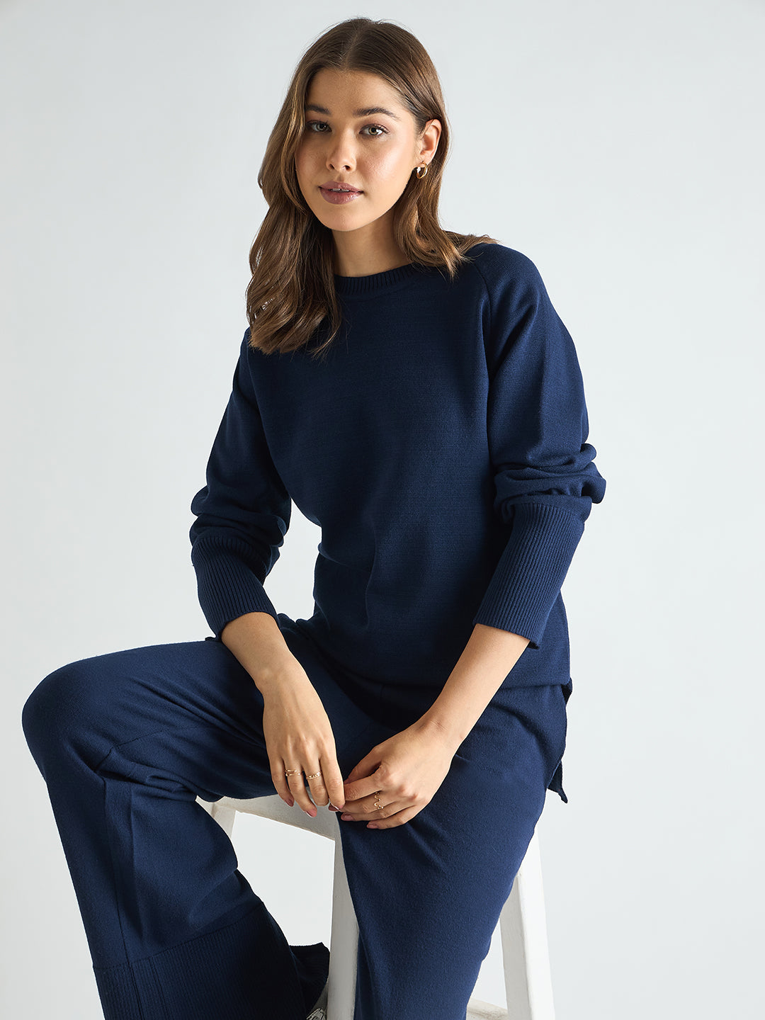Navy Raglan Sleeve Sweater Co-Ord