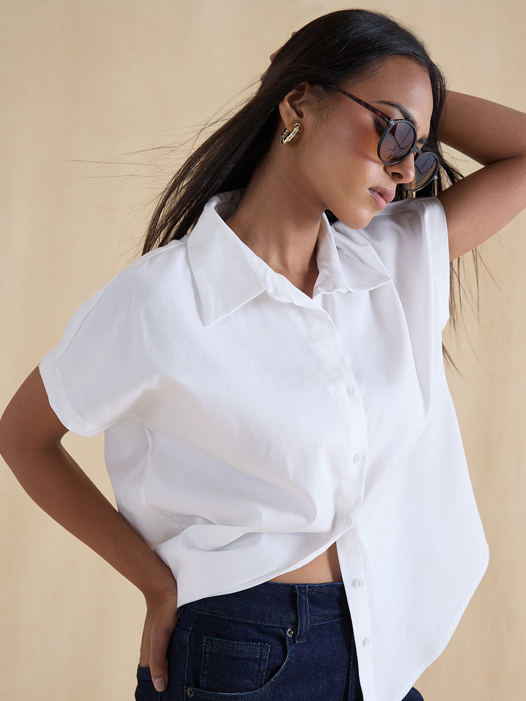 White Cotton Button Down Shirt