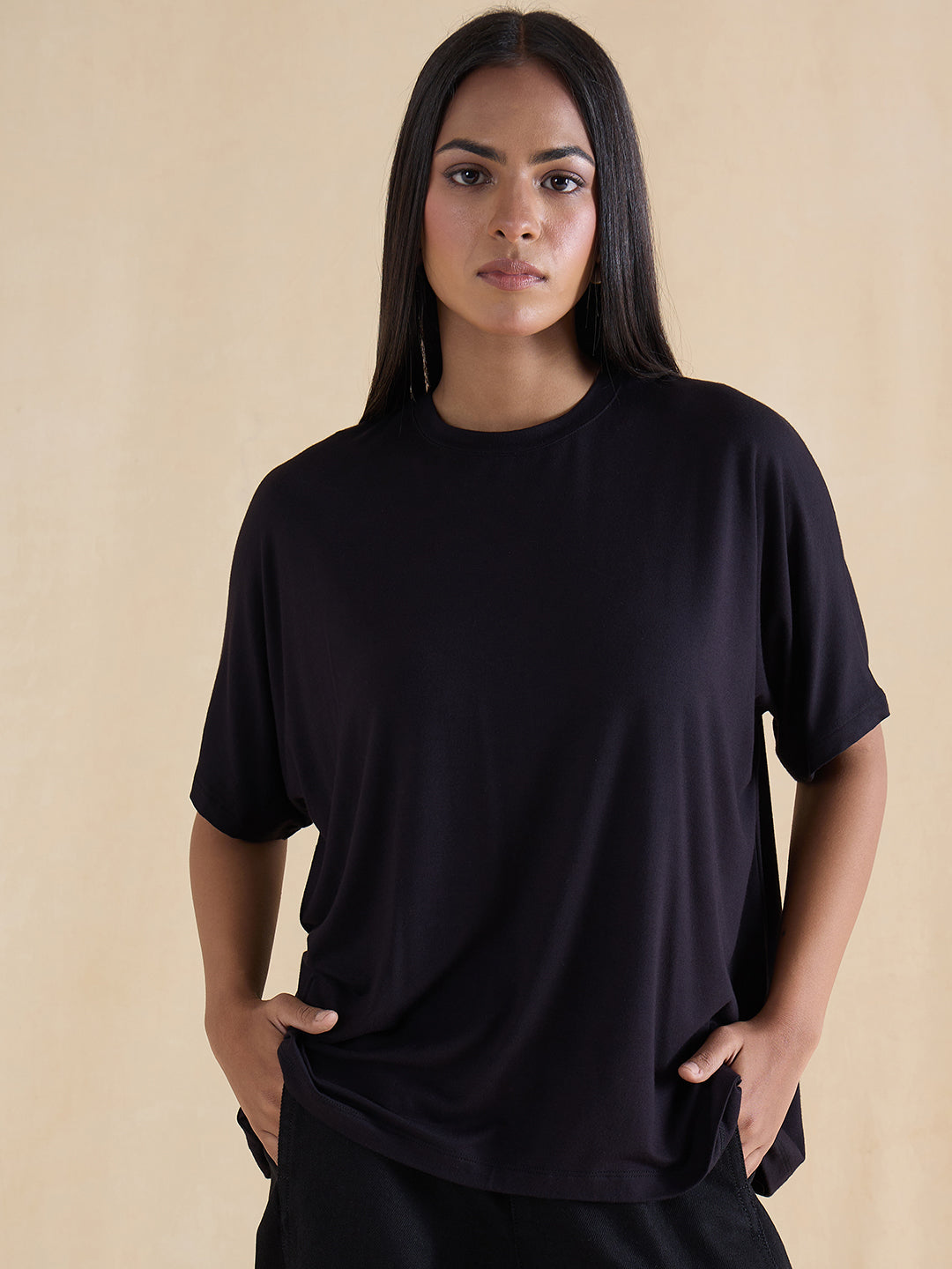 Bamboo Black Easy Fit T-Shirt