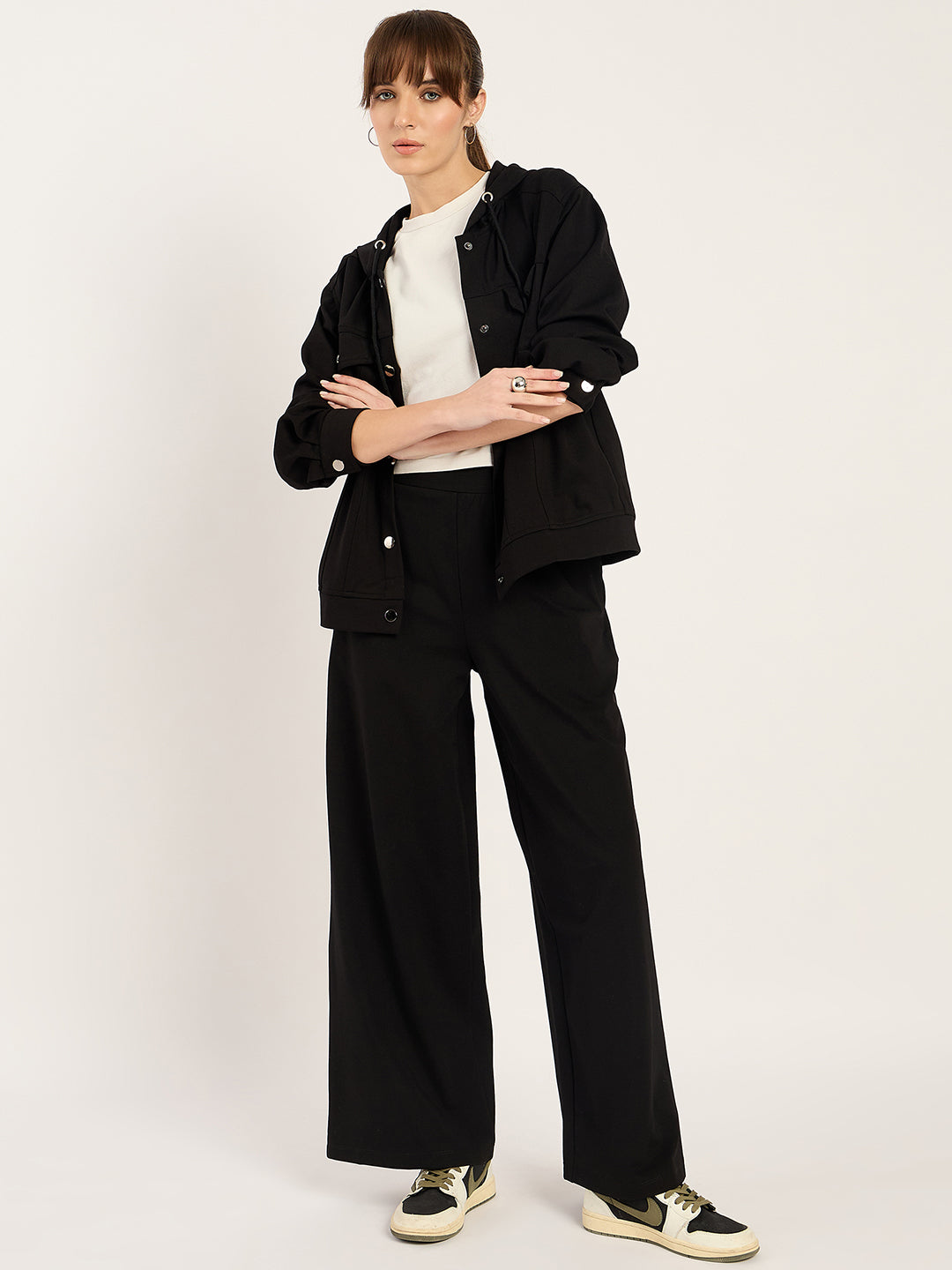 Travel Black Wide Leg Pant