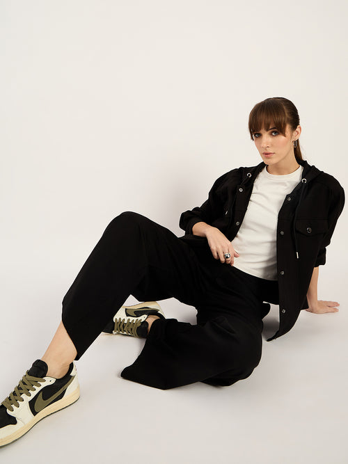 Travel Black Wide Leg Pant