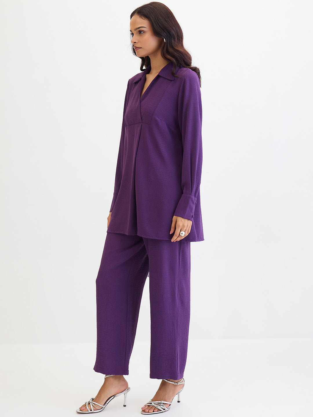 Deep Purple Yoke Detail Co-Ord