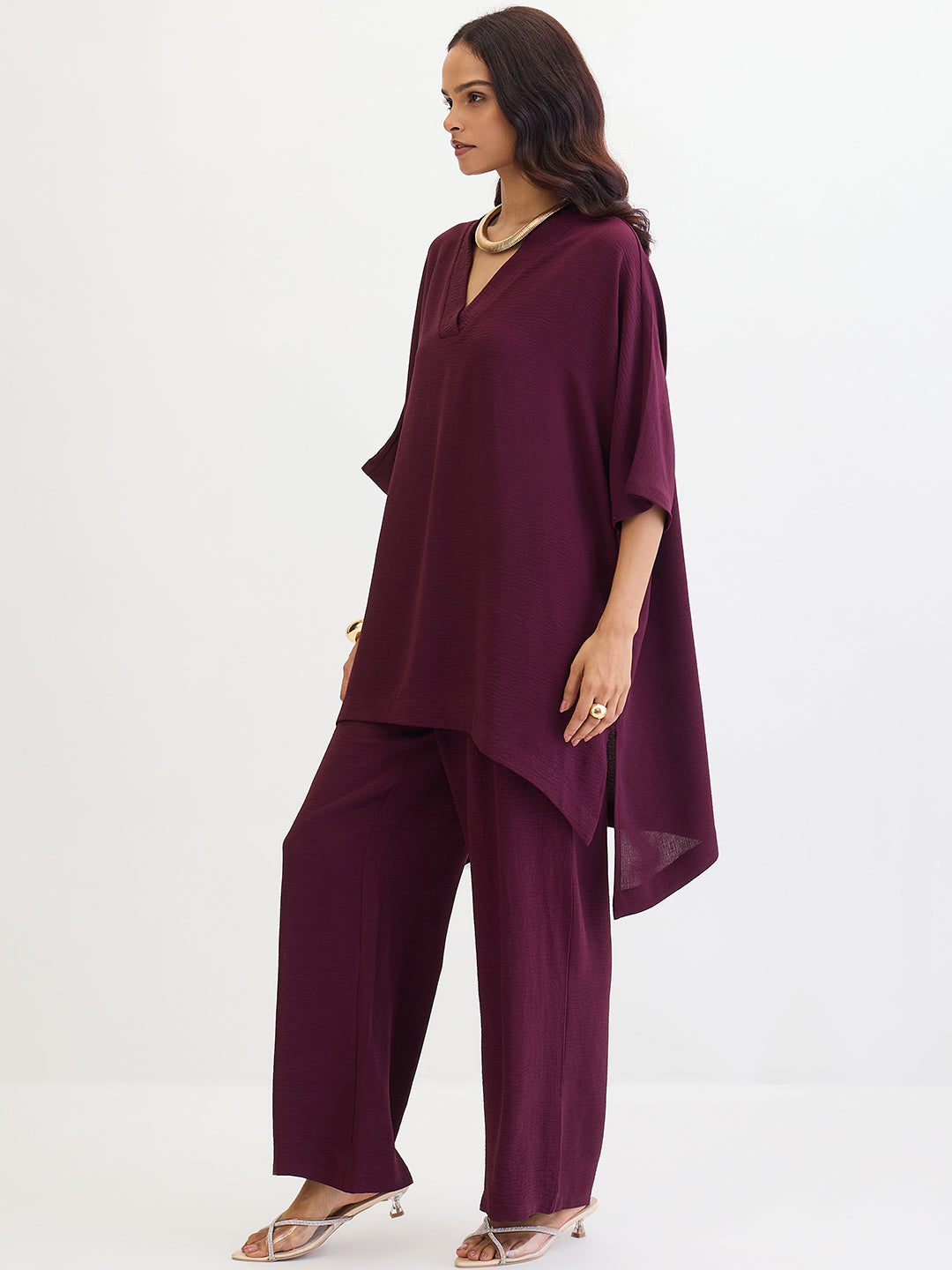 Wine Asymmetric Co-Ord Set