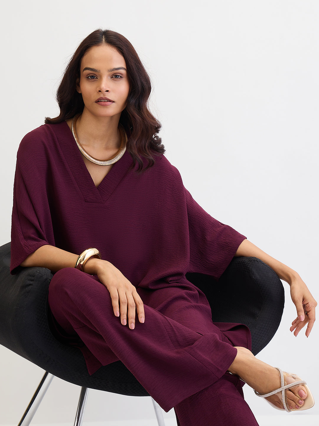 Wine Asymmetric Co-Ord Set