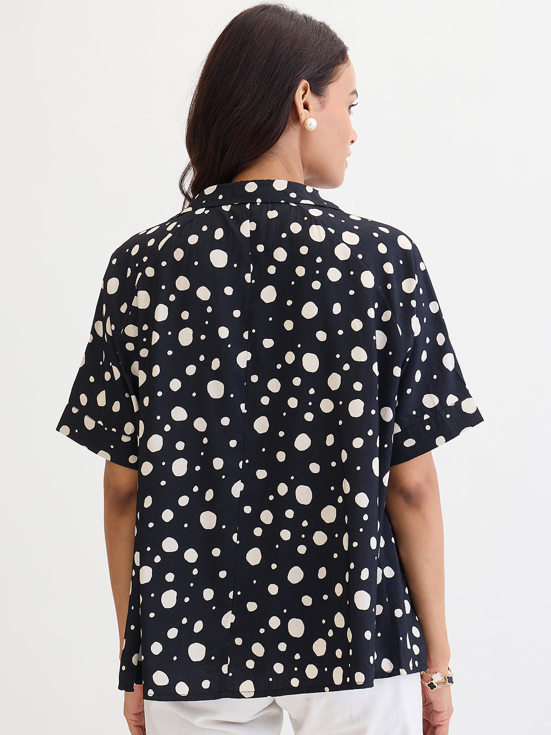 Black Polka Dot Oversize Shirt