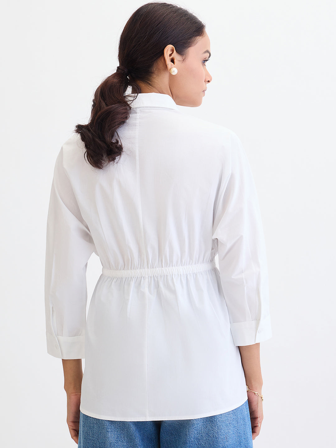 White Poplin Dual Pocket Shirt