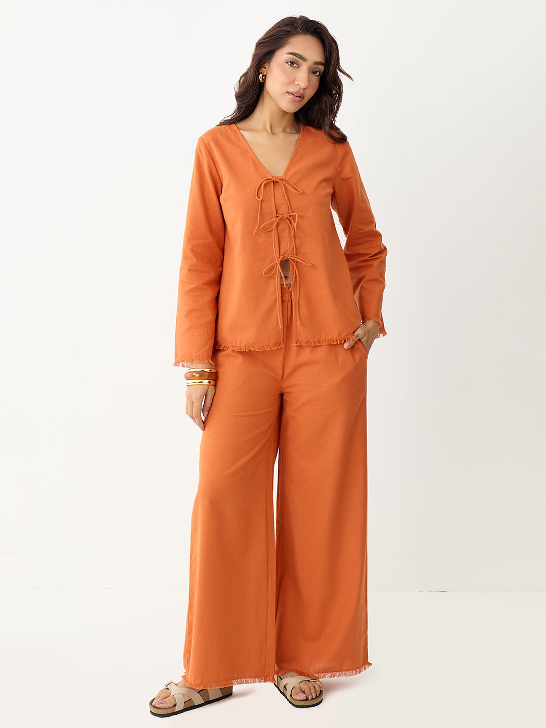 LinenLite Rust Tie-up Co-ord