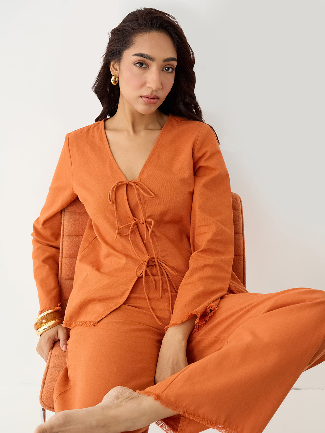 LinenLite Rust Tie-up Co-ord