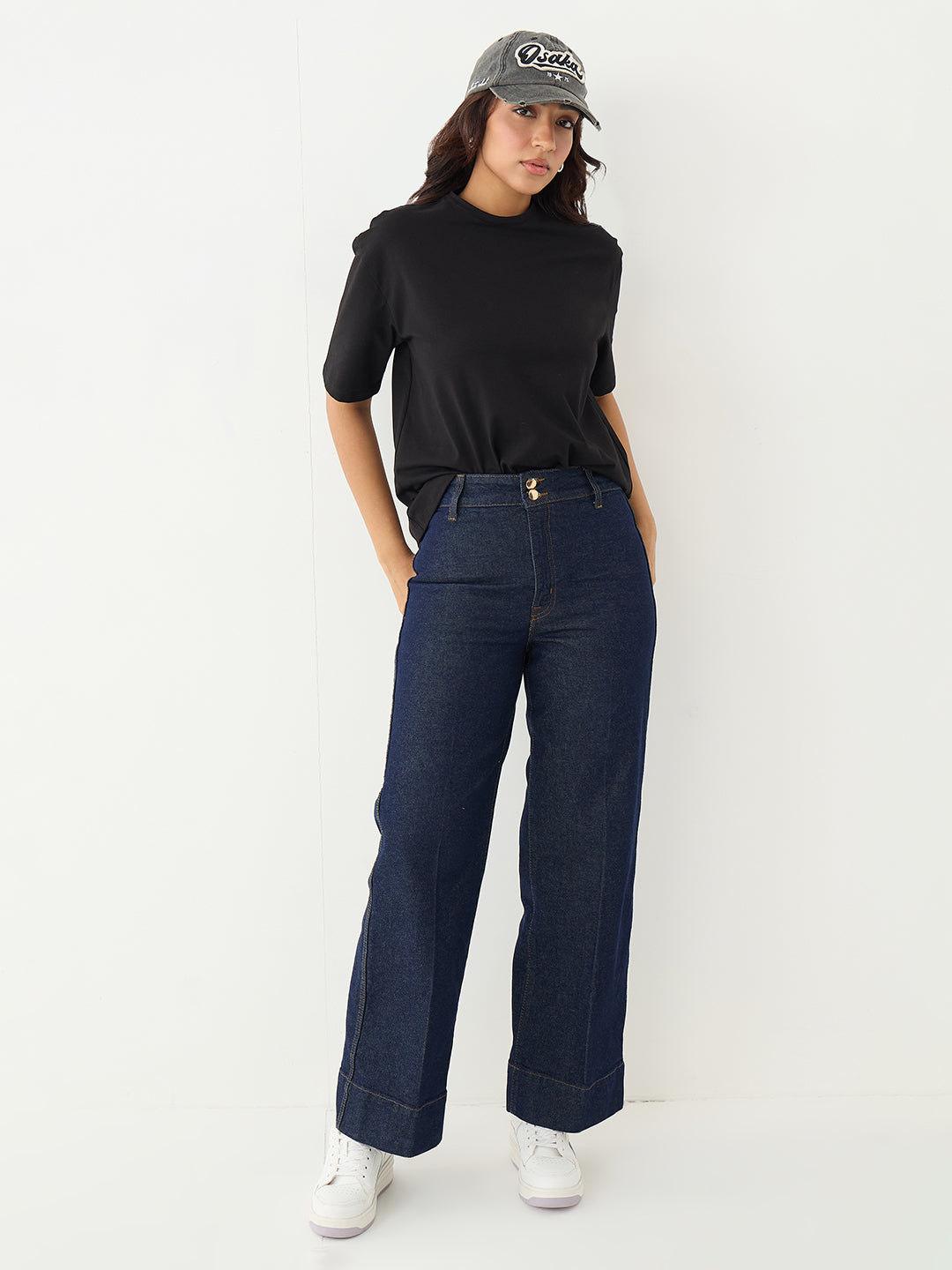 Black Oversize Cotton Knit T-Shirt