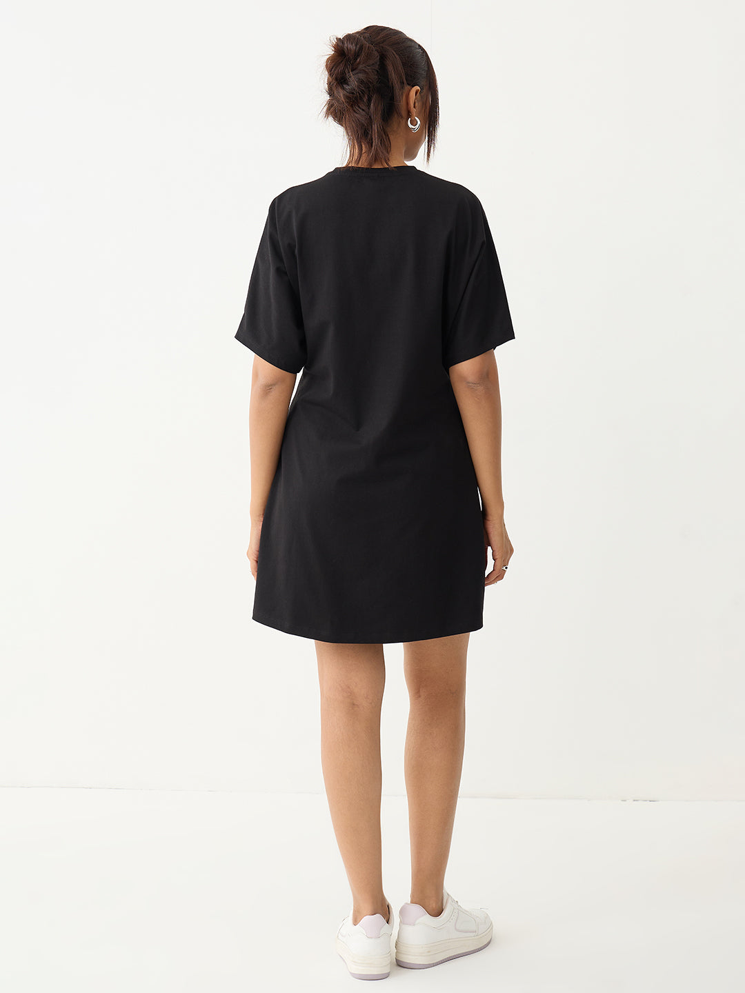 Black Knit Kimono Sleeves Mini Dress