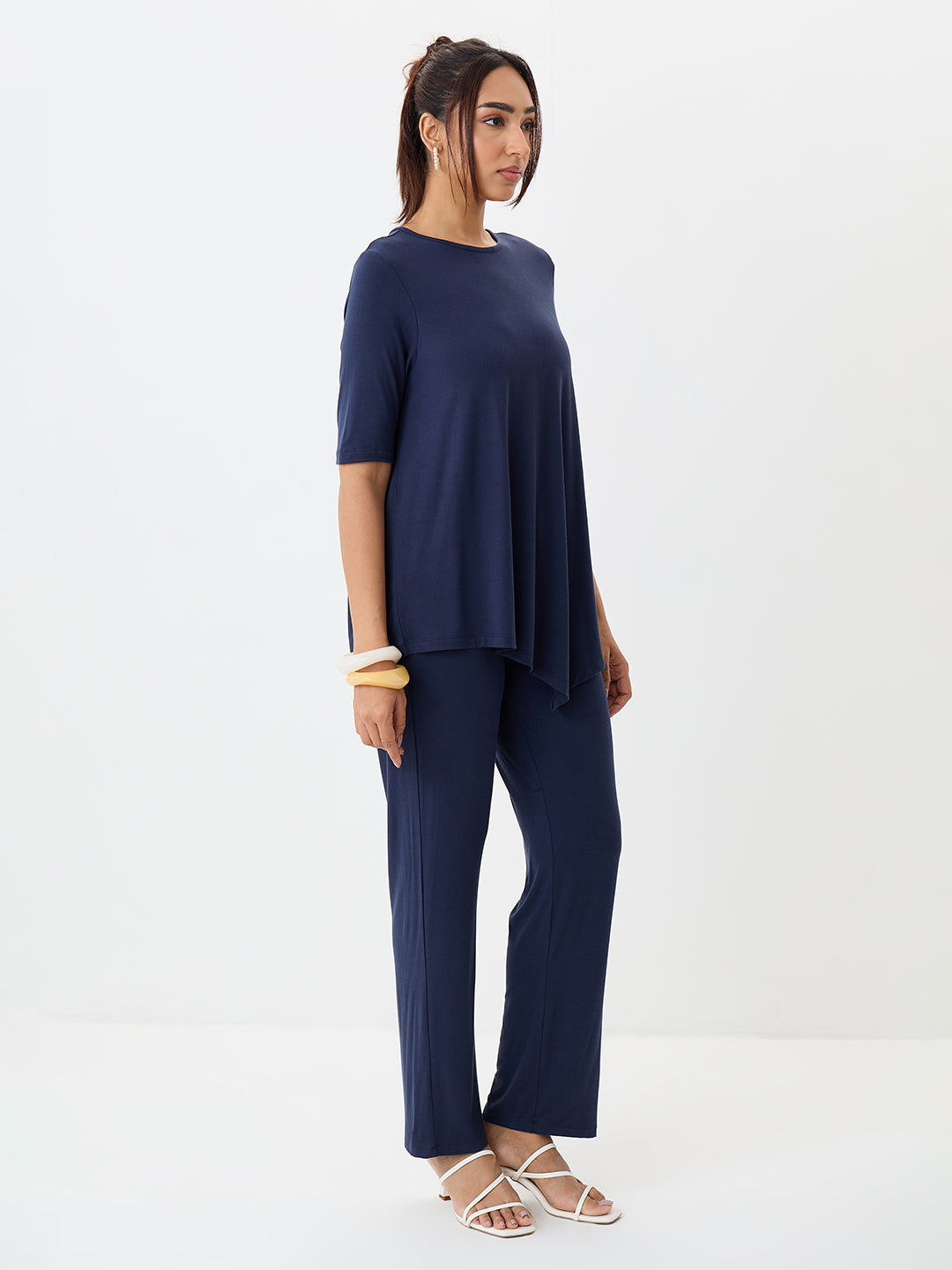 UltraSoft Bamboo Navy Asymmetrical Co-Ord
