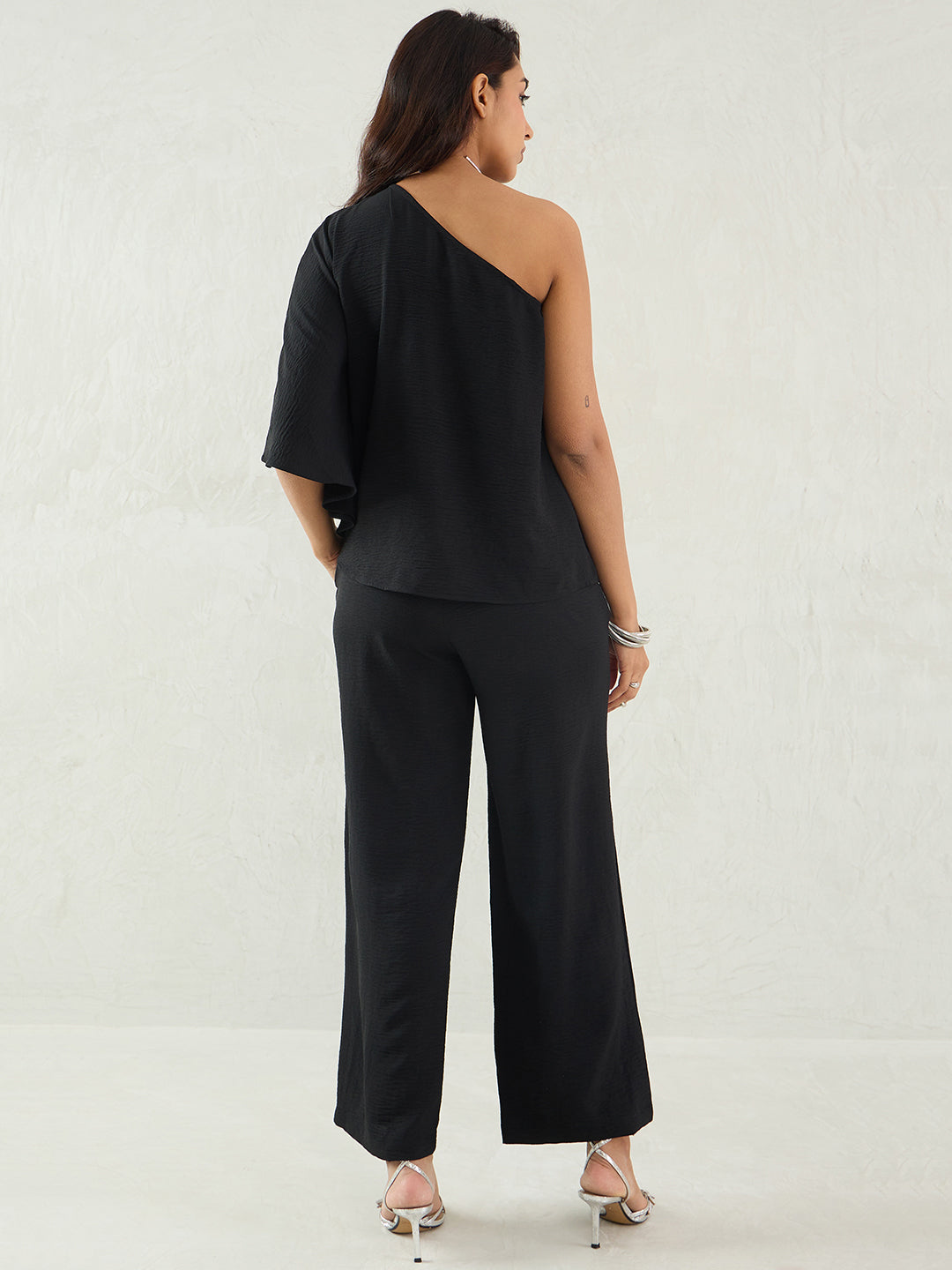 Black One Shoulder Co-Ord Set