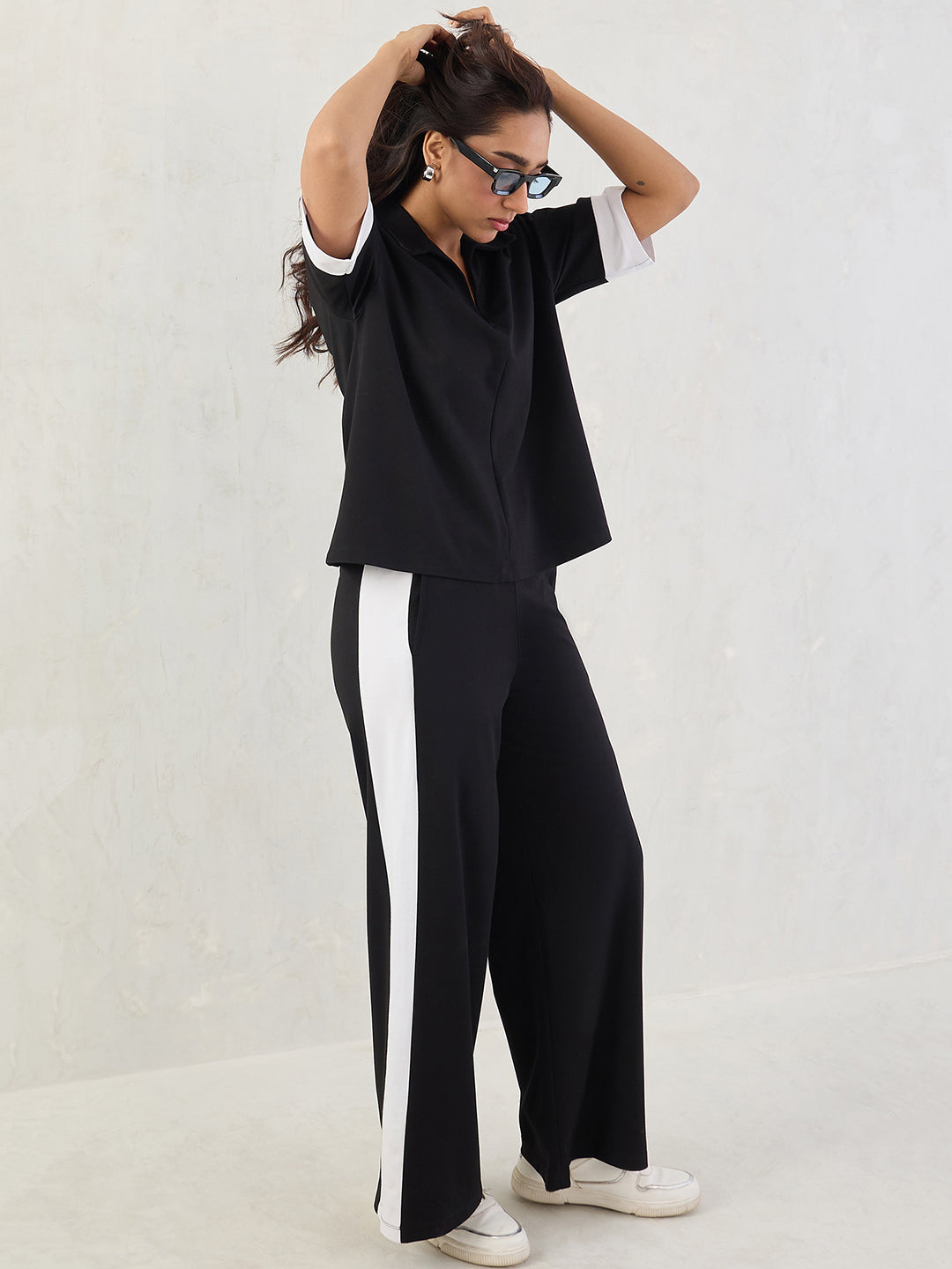 Black & White Colorblock Co-Ord Set