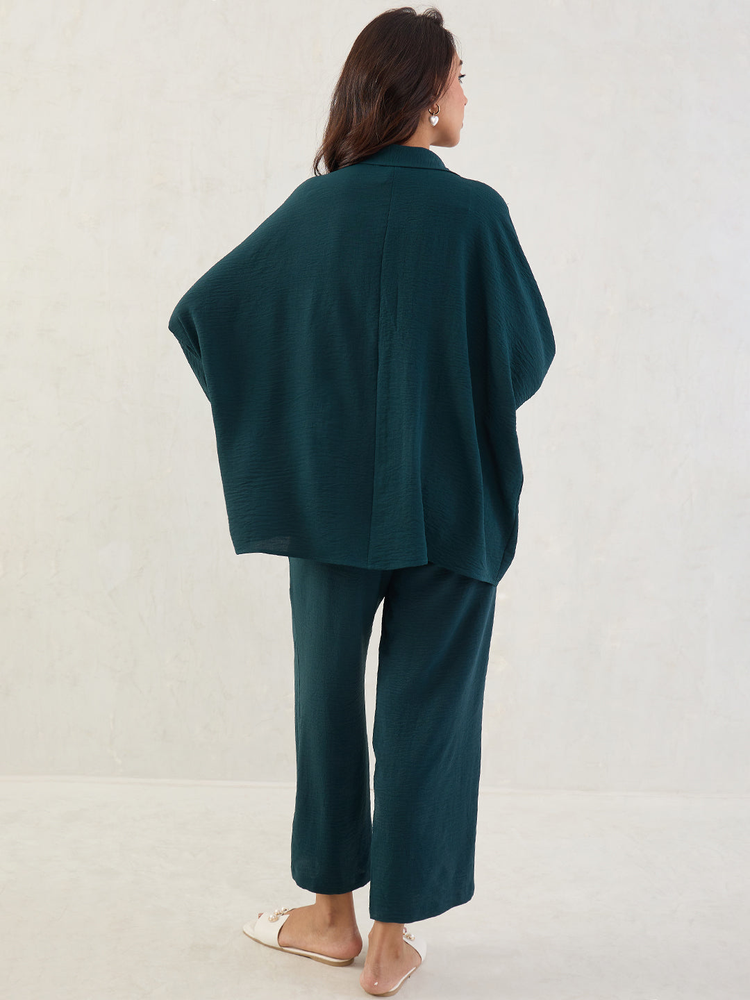 Bottle Green Kimono Sleeve Co-Ord Set