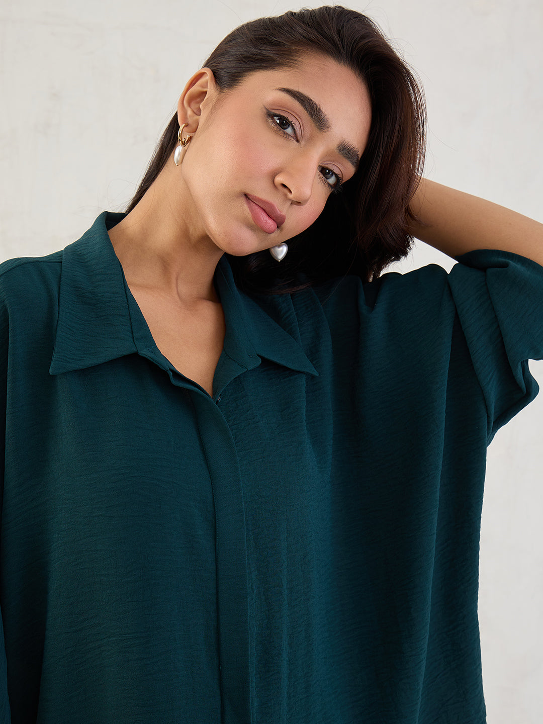 Bottle Green Kimono Sleeve Co-Ord Set