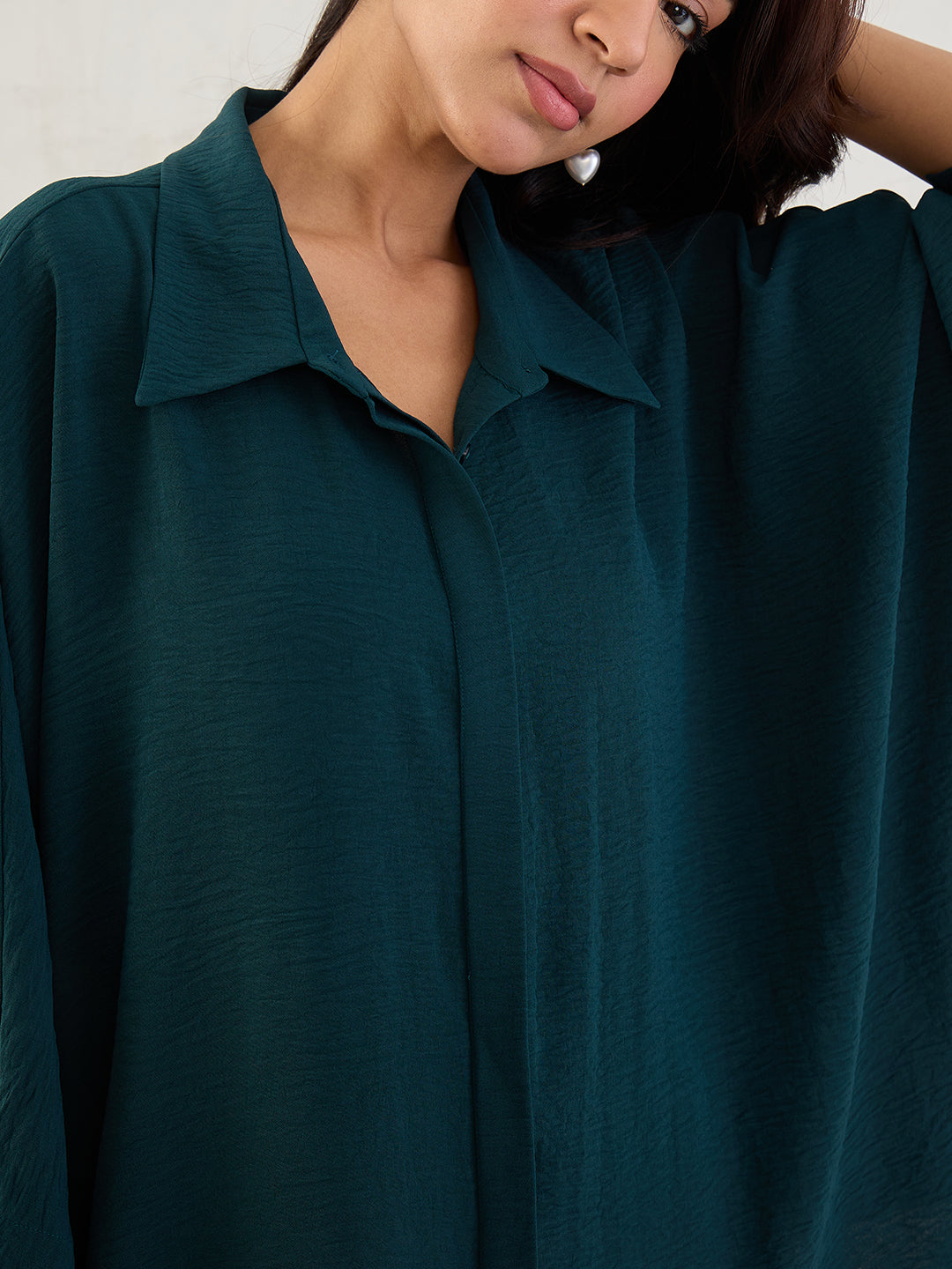 Bottle Green Kimono Sleeve Co-Ord Set