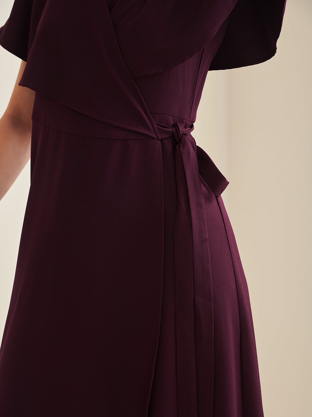 Wine Wrap Formal Maxi Dress