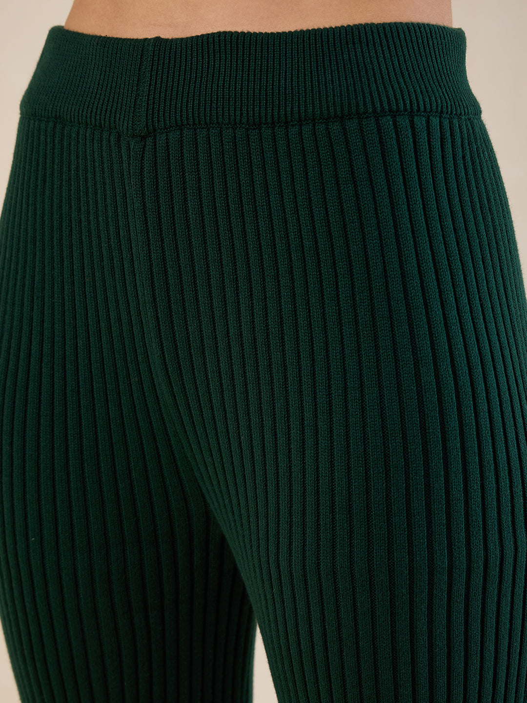 Green Solid Highneck Co-Ord Set