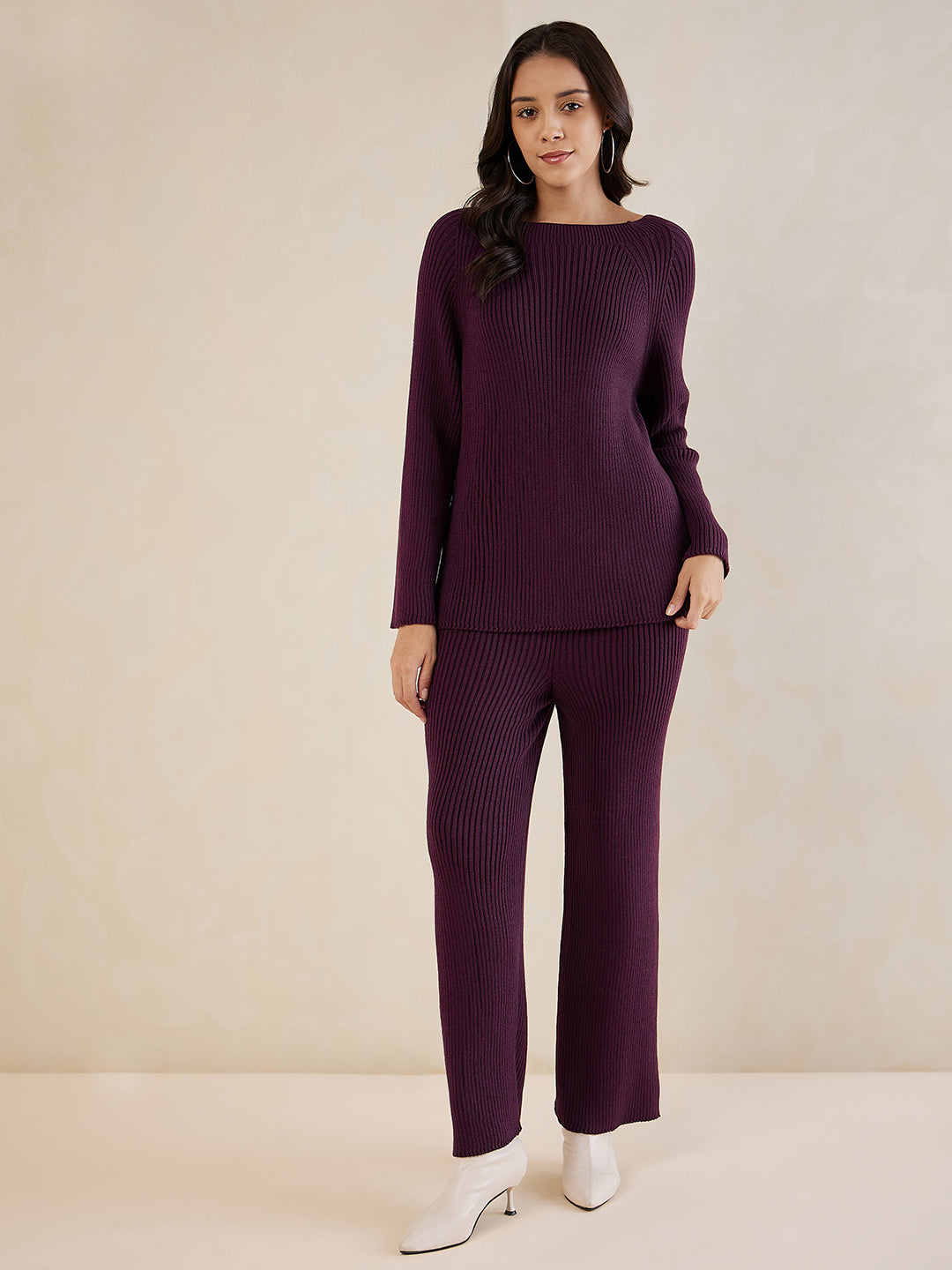 Plum Solid Coord Set