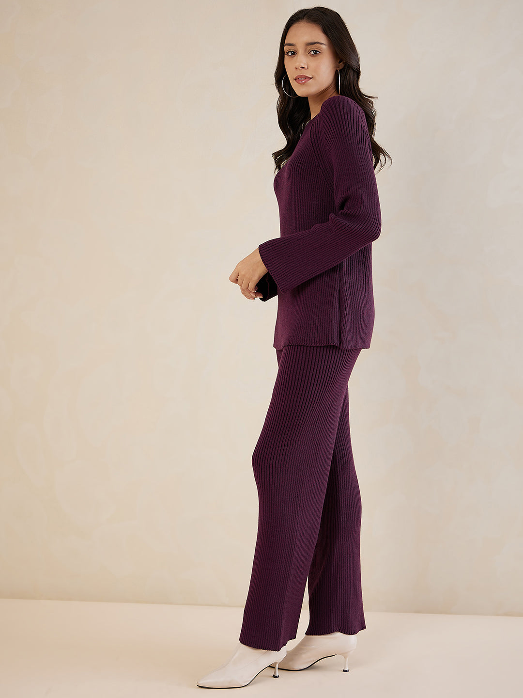 Plum Solid Coord Set