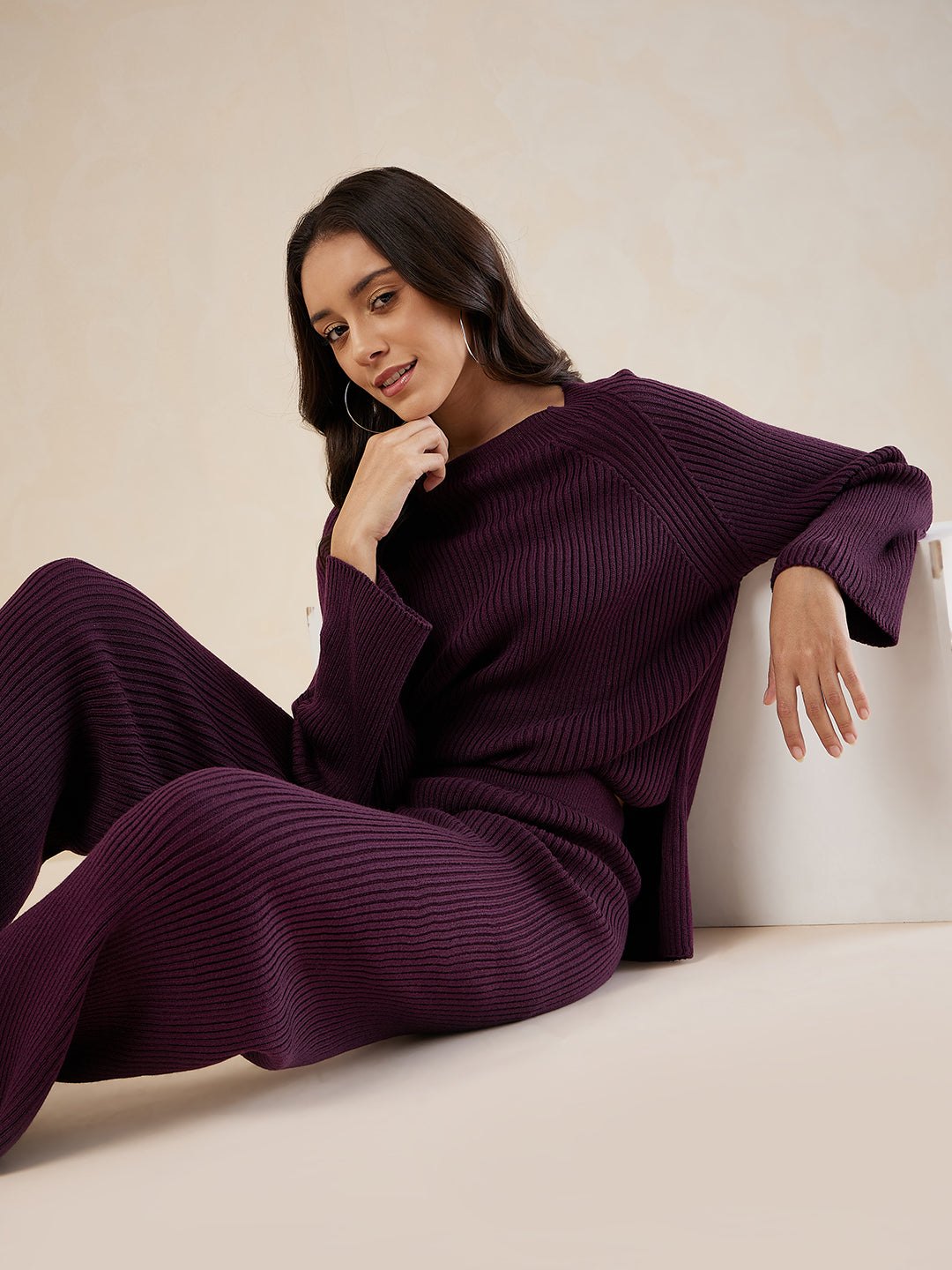 Plum Solid Coord Set
