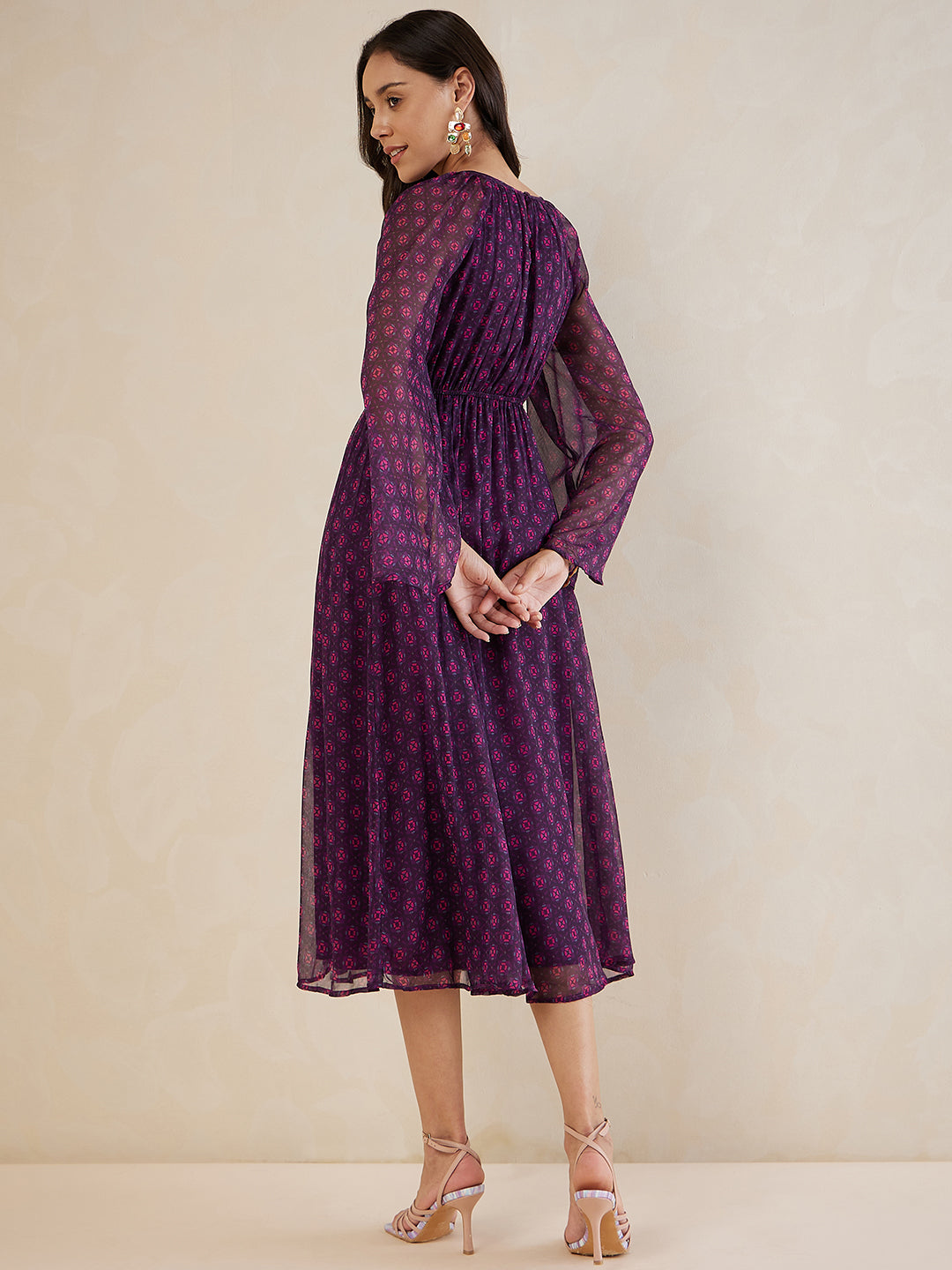 Plum Tile Printed Maxi Dress