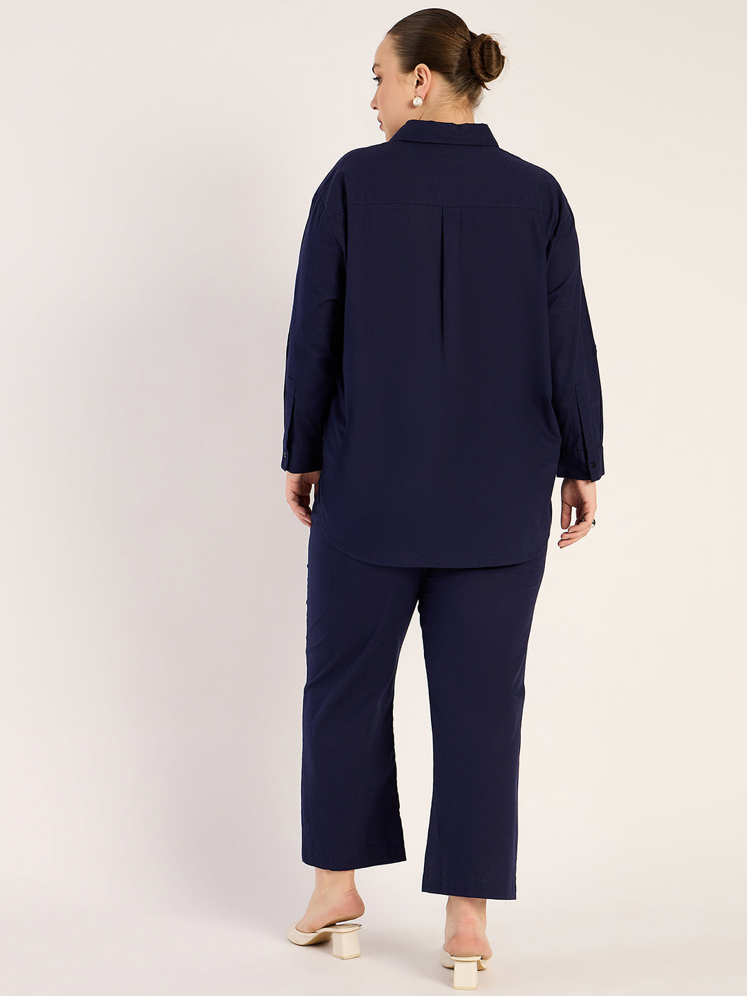 Navy Shirt And Pants Co-Ord Set