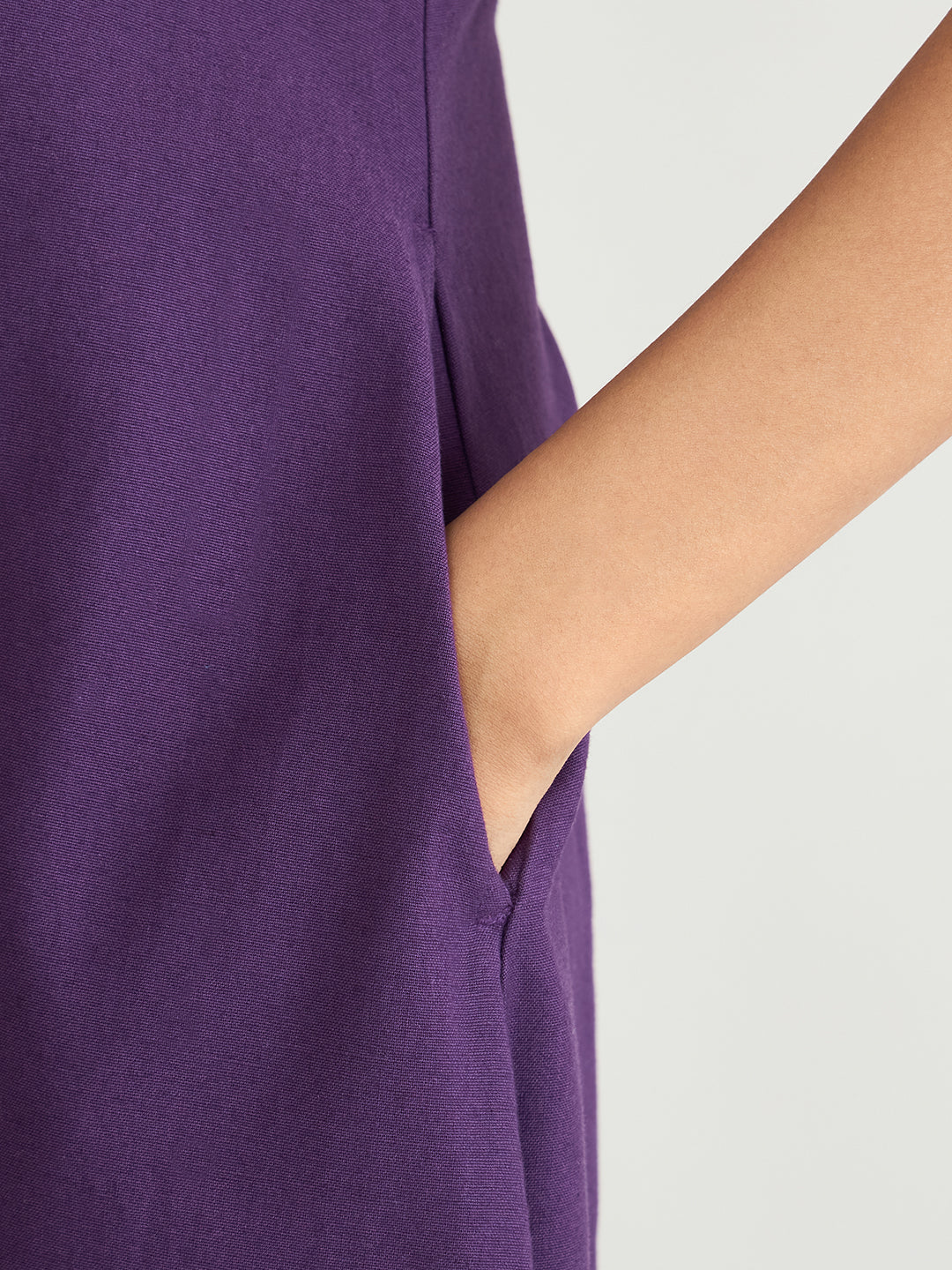 LinenLite Deep Plum A-line Maxi Dress