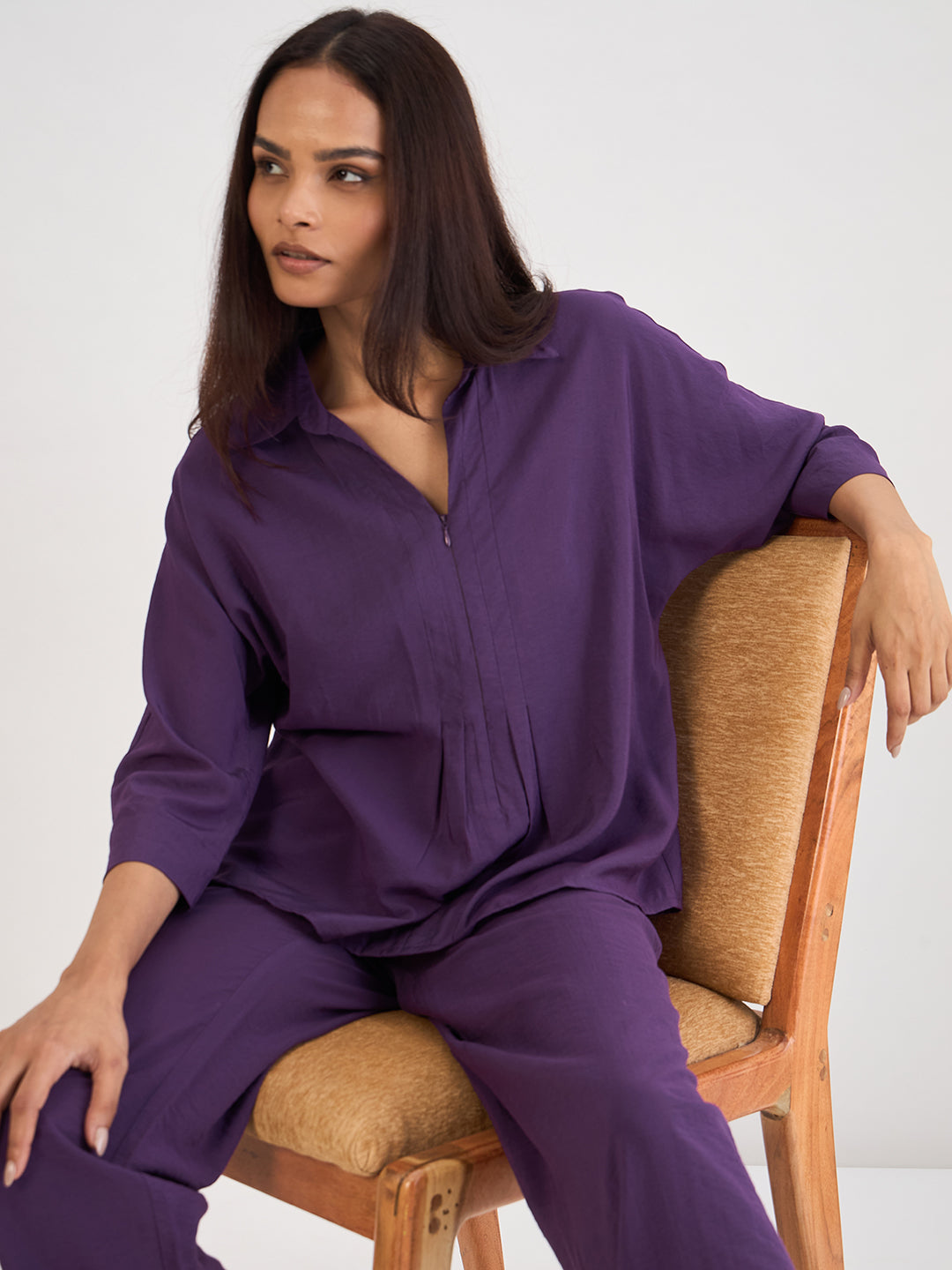 Deep Purple Zip Detail Co-Ord