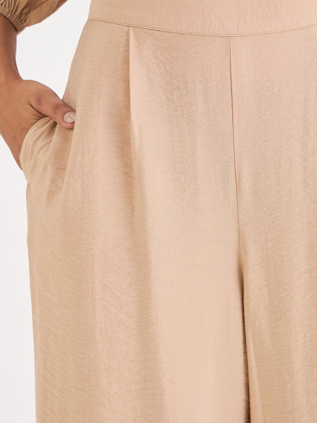 Beige Front Knot Co-Ord