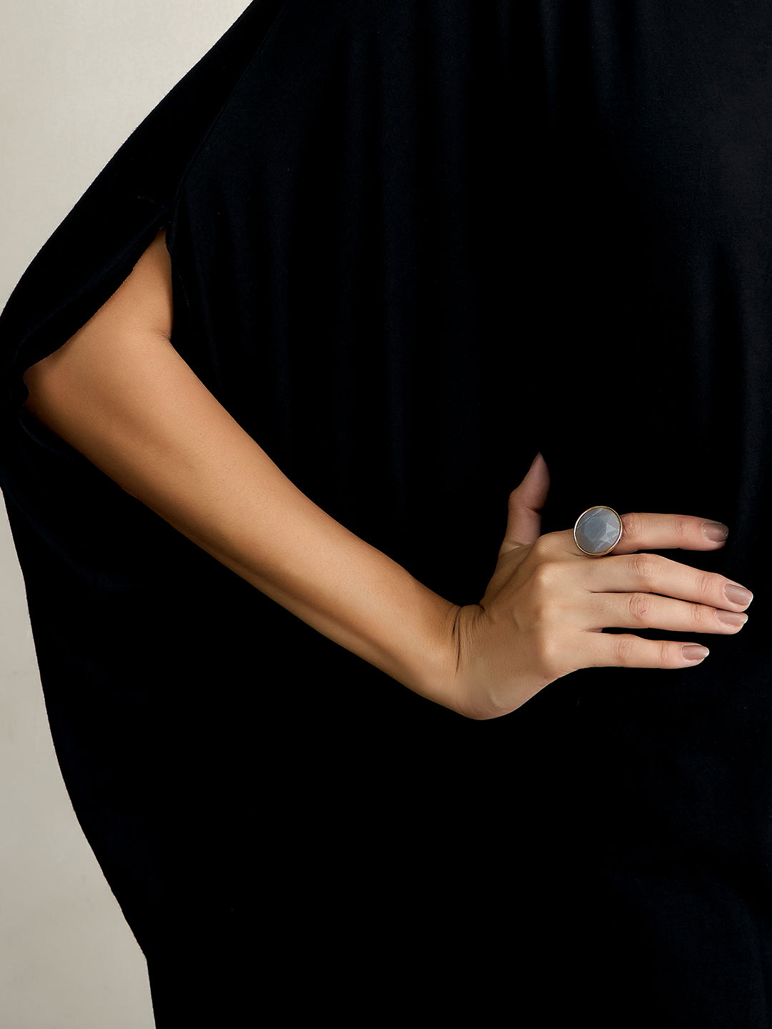 Bamboo Black Knit Oversize Asymmetrical Top