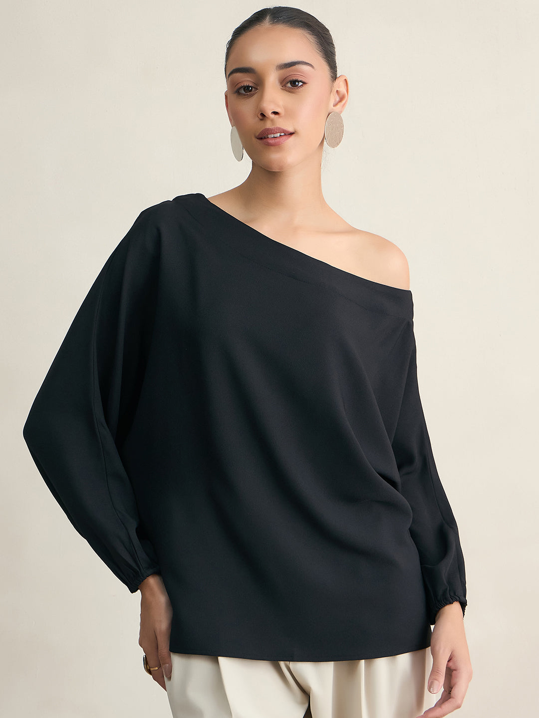 Black One Shoulder Top