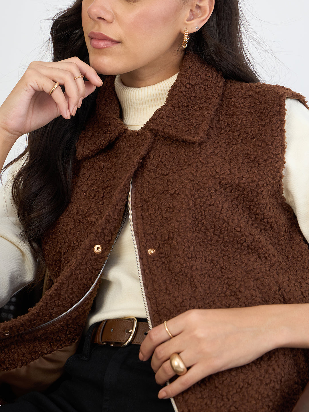 Coffee Brown Teddy Gilet