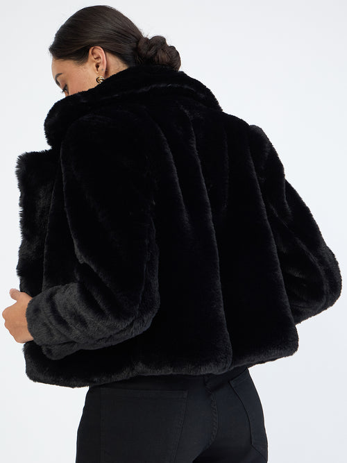 Black Faux Fur Coat