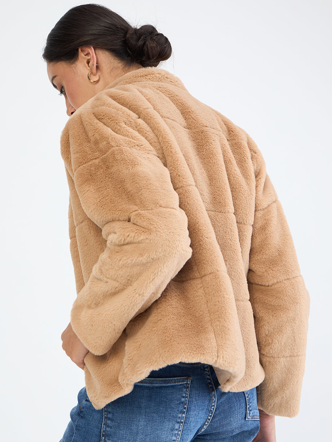 Beige Fur Reversible Jacket