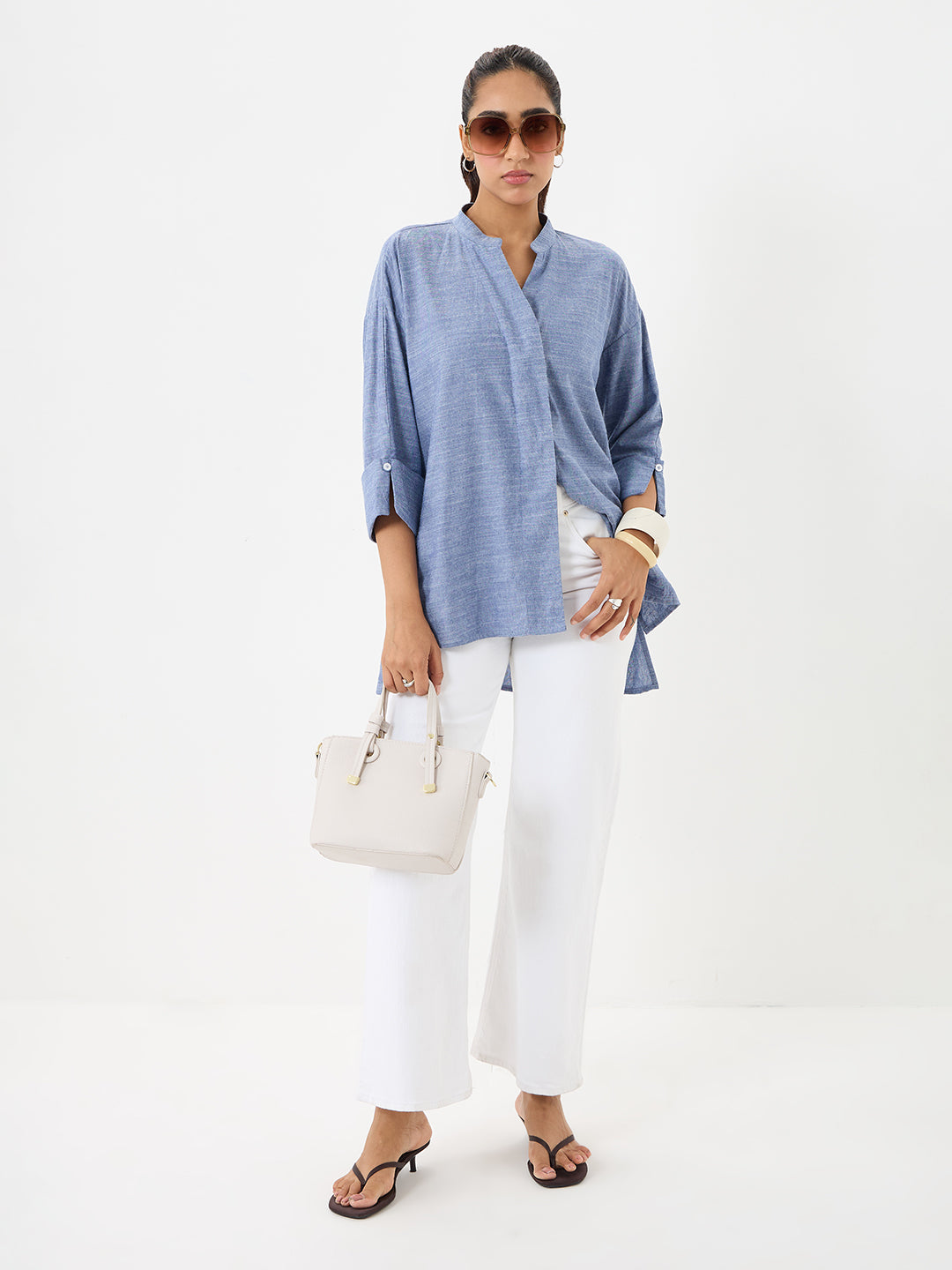 Blue Chambray Oversized Shirt