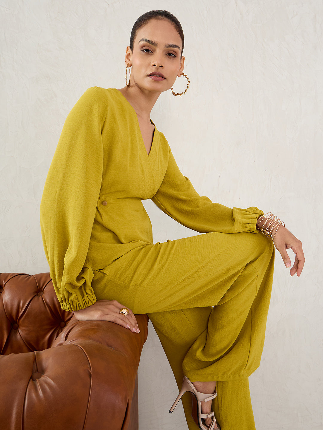 Citrine Green Wrap Co-Ord Set