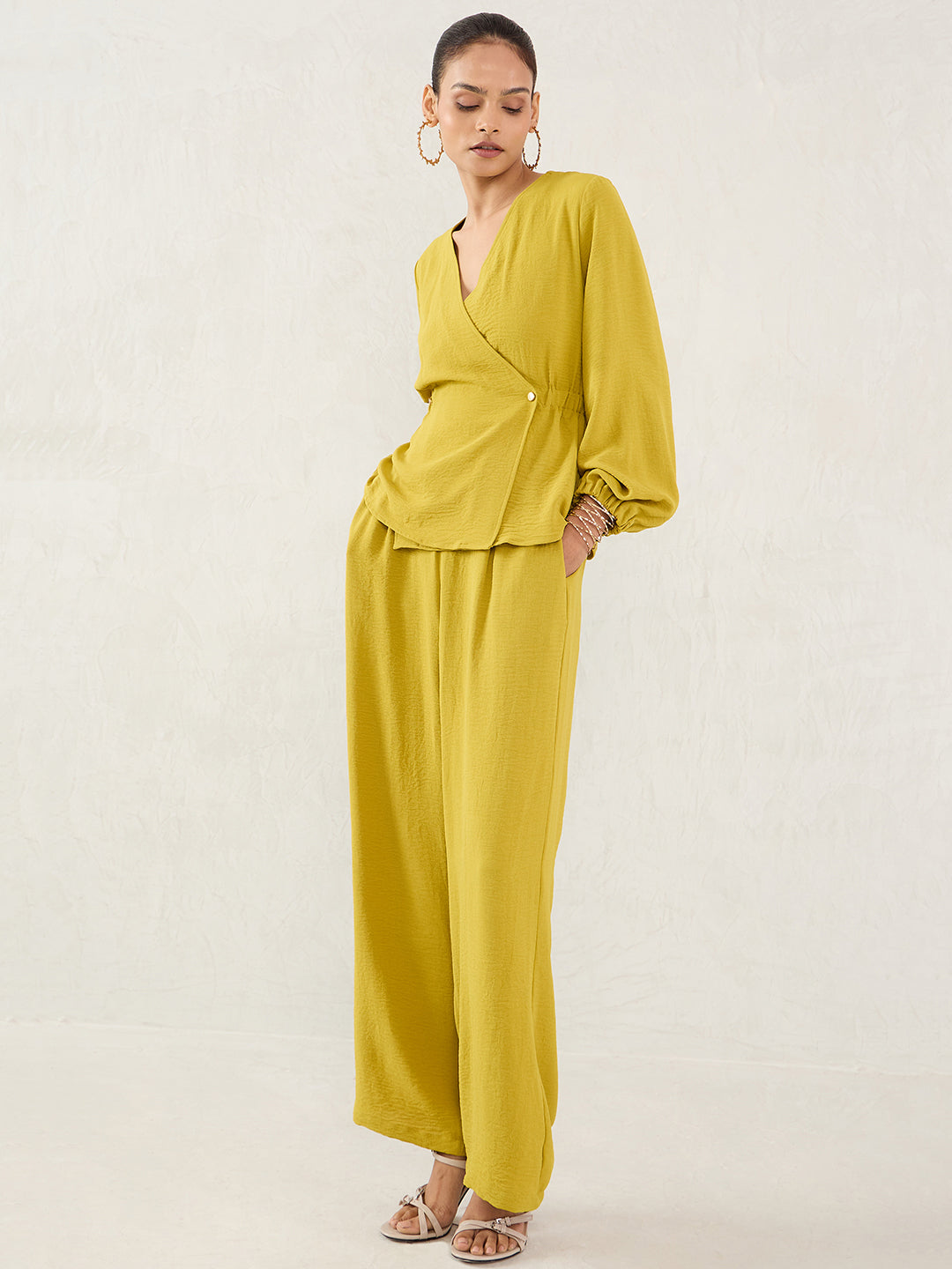 Citrine Green Wrap Co-Ord Set