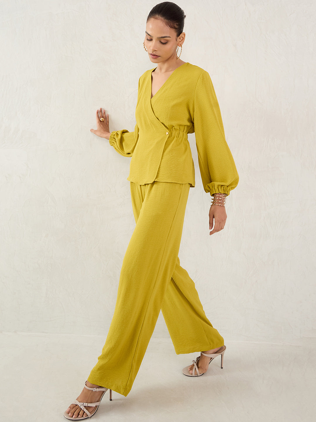 Citrine Green Wrap Co-Ord Set