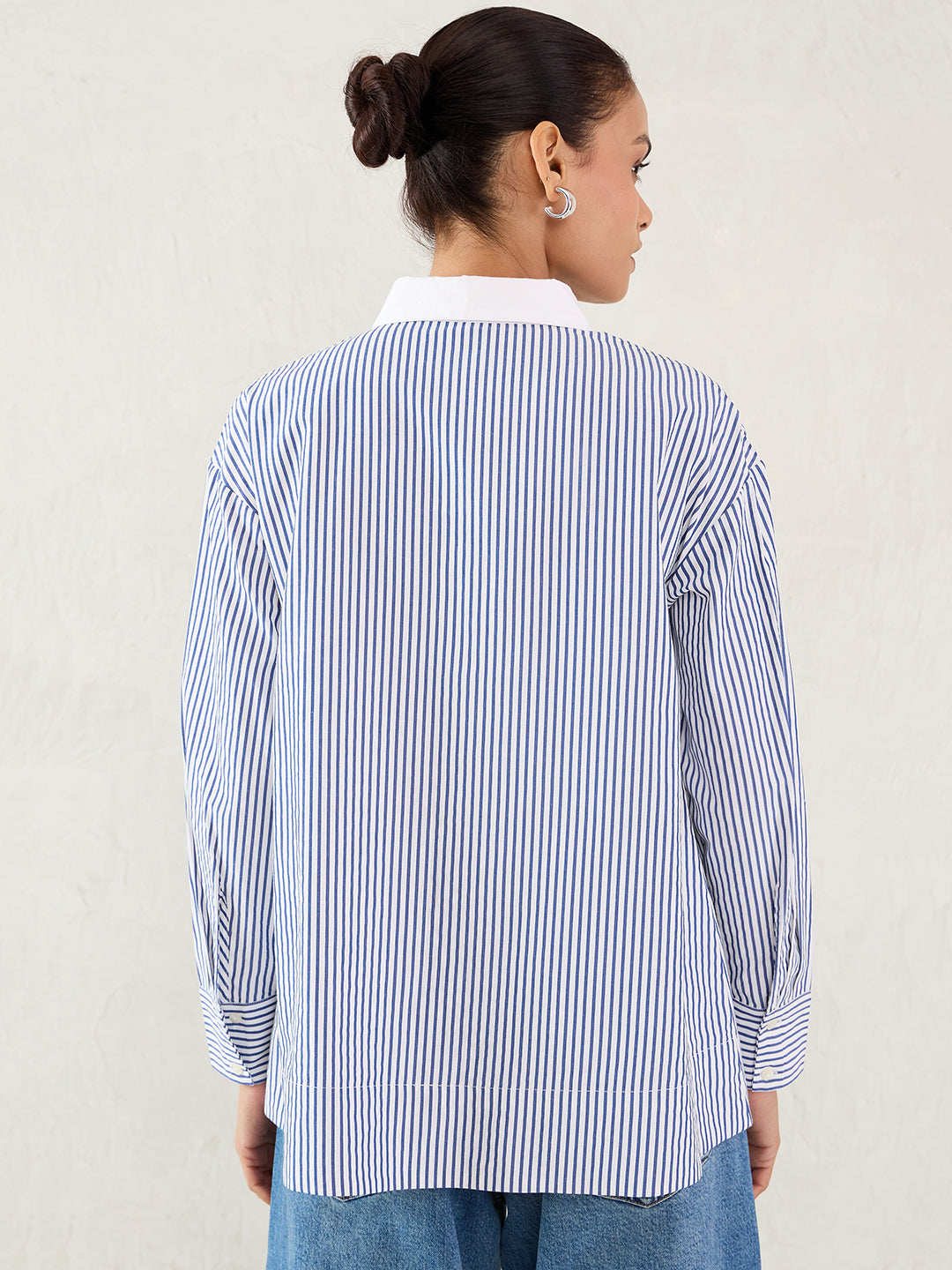 Navy Stripe Colorblock Shirt