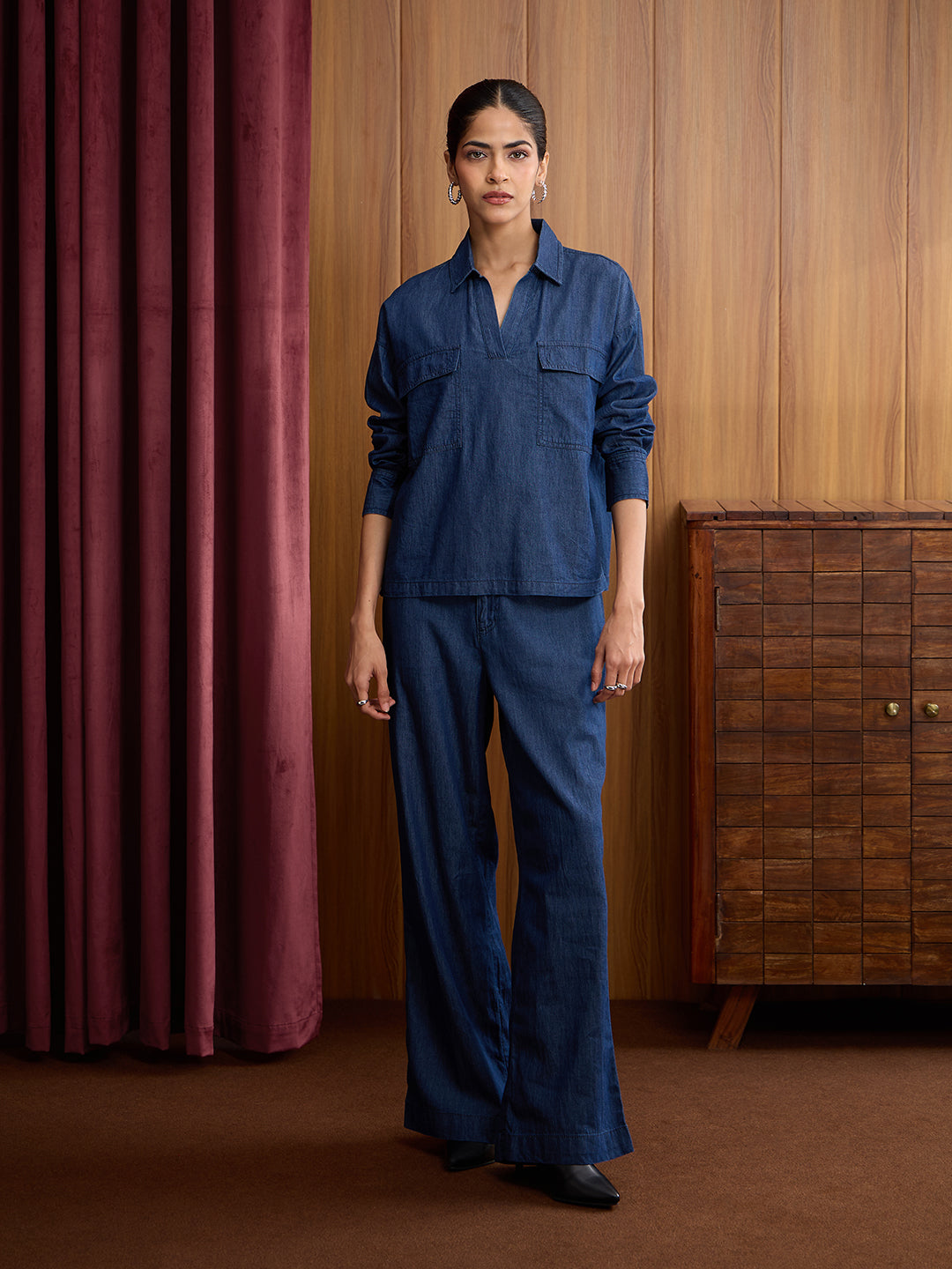 Navy Dual Pocket Denim Co-ord