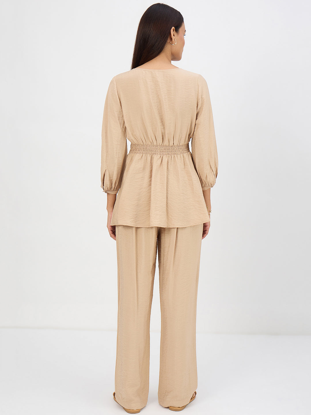 Beige Corset Detail Co-Ord