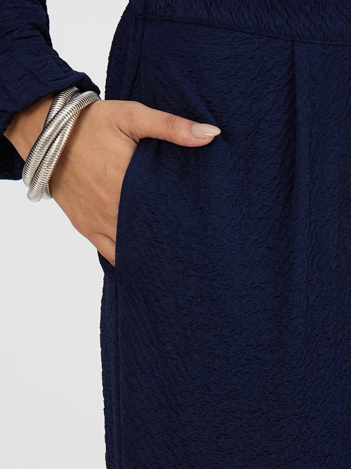 Navy Textured Wrap Co-Ord