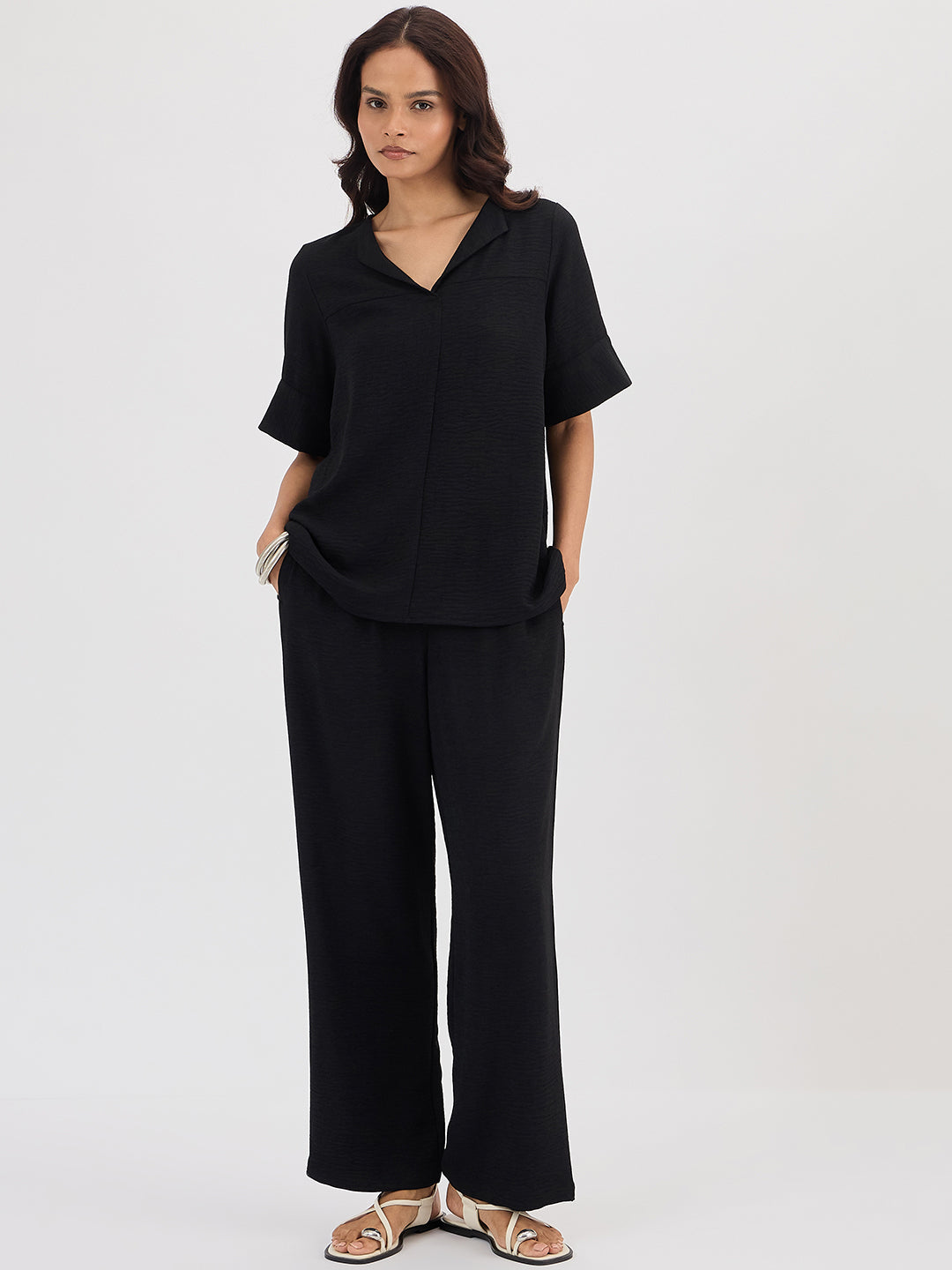 Black Wing Collar Co-ord