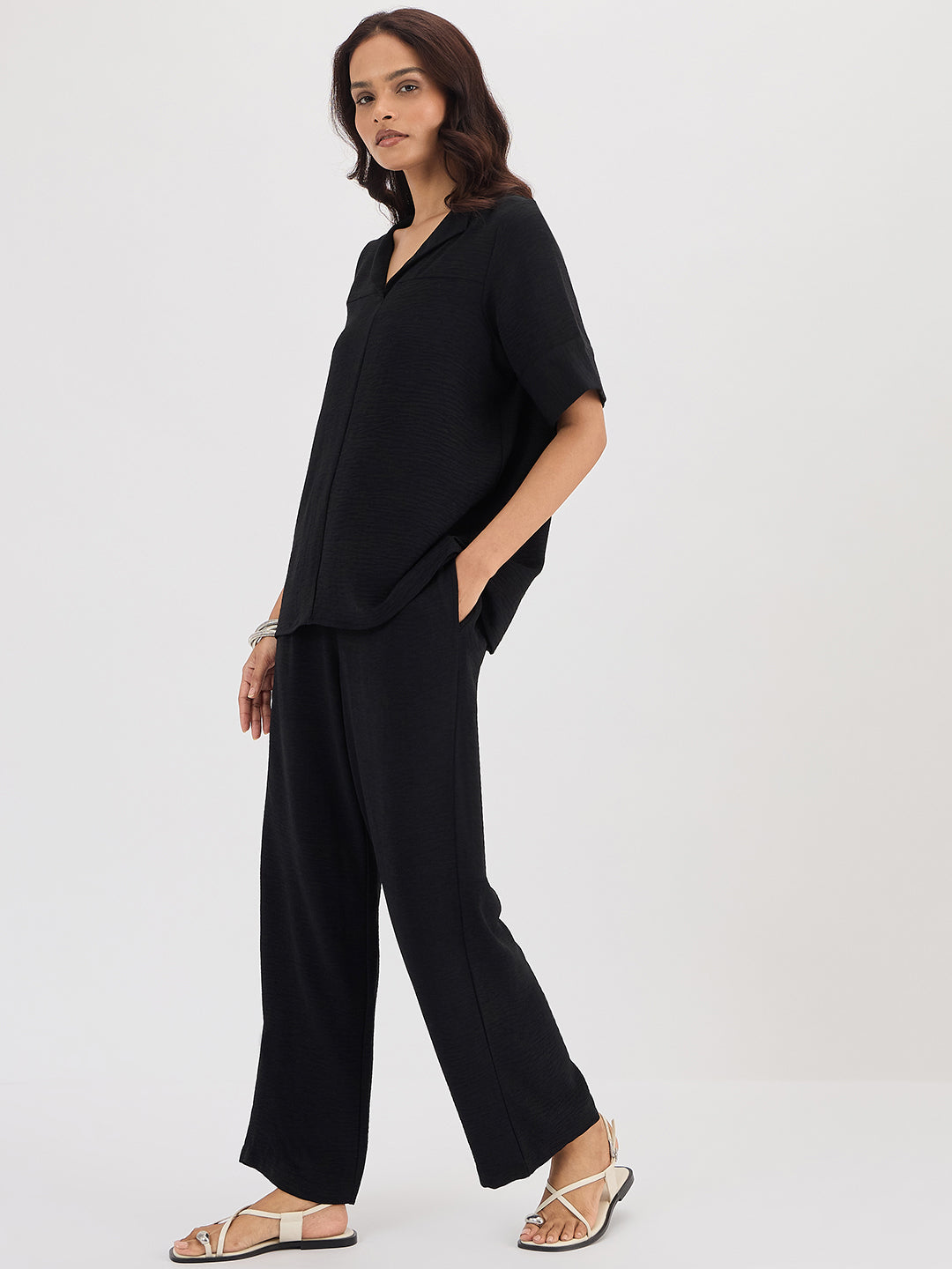 Black Wing Collar Co-ord