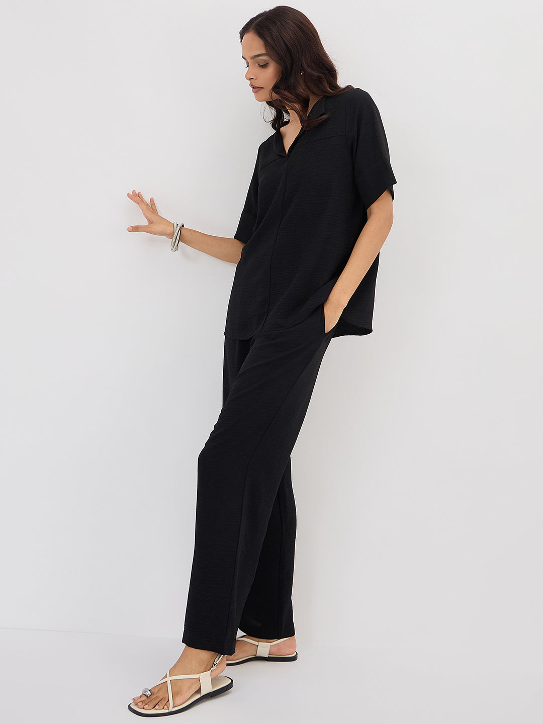 Black Wing Collar Co-ord