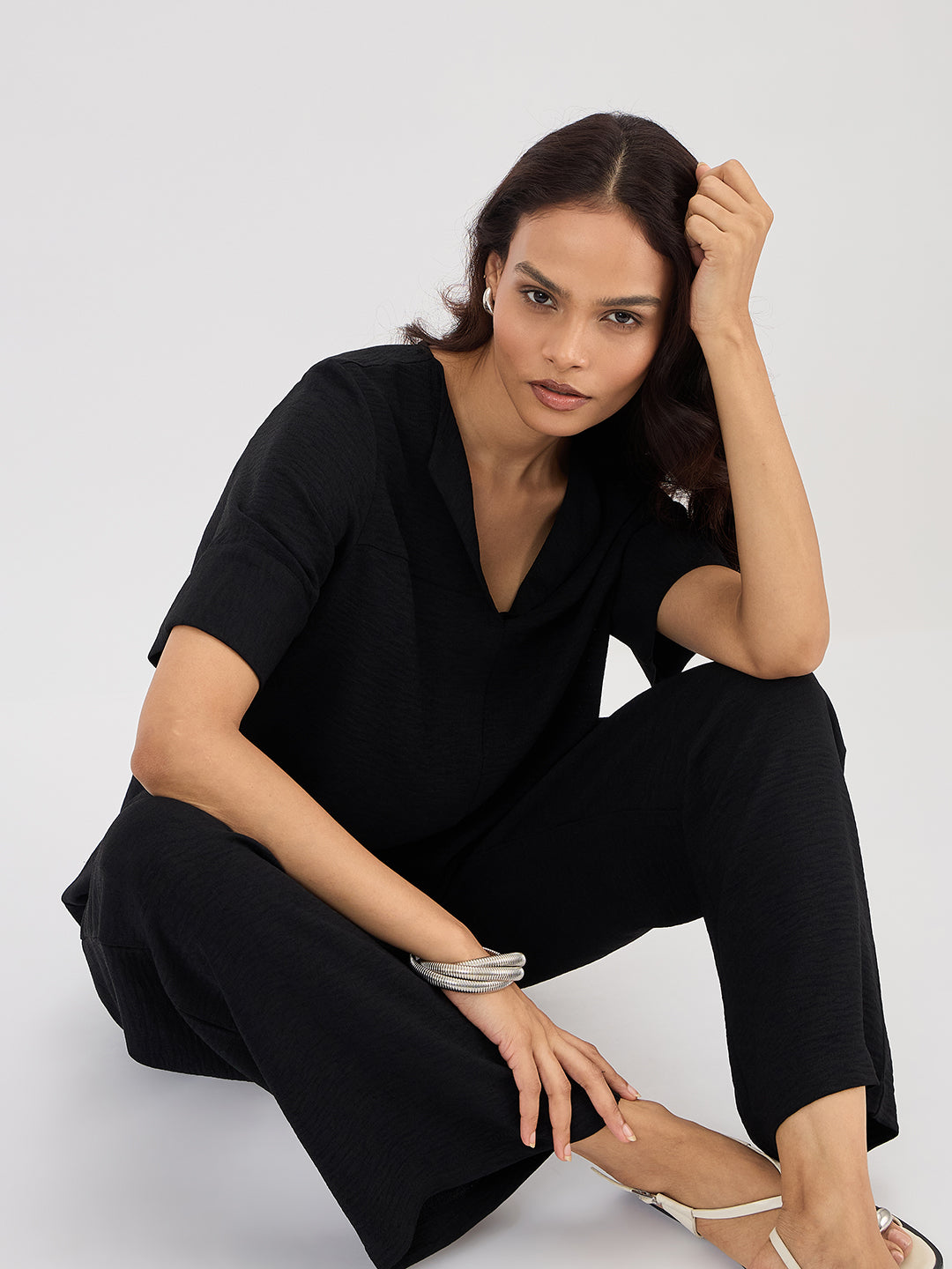 Black Wing Collar Co-ord