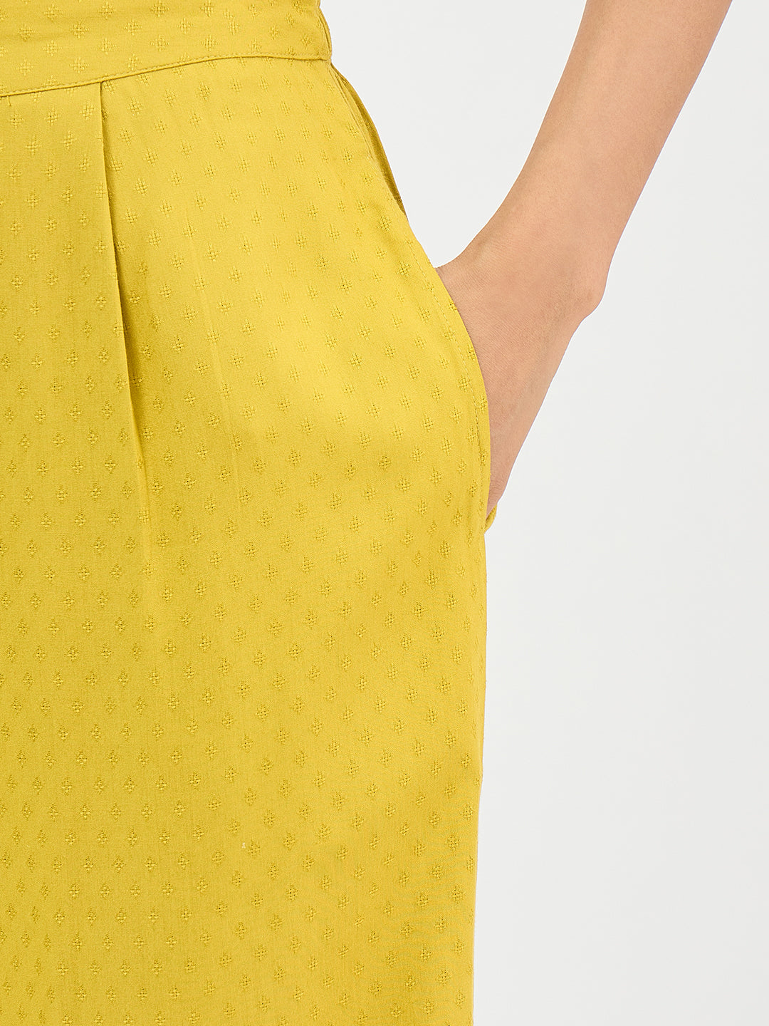 Citrine Green Dobby Yoke Detail Co-Ord Set