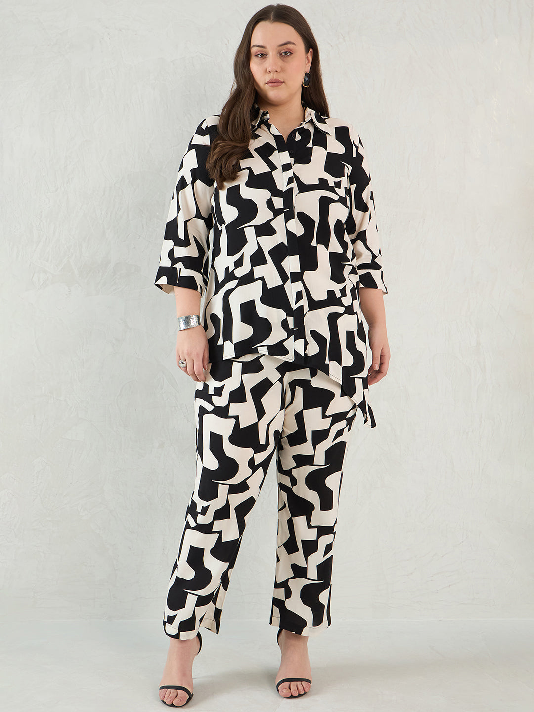 Black And White Abstract Co-Ord Set